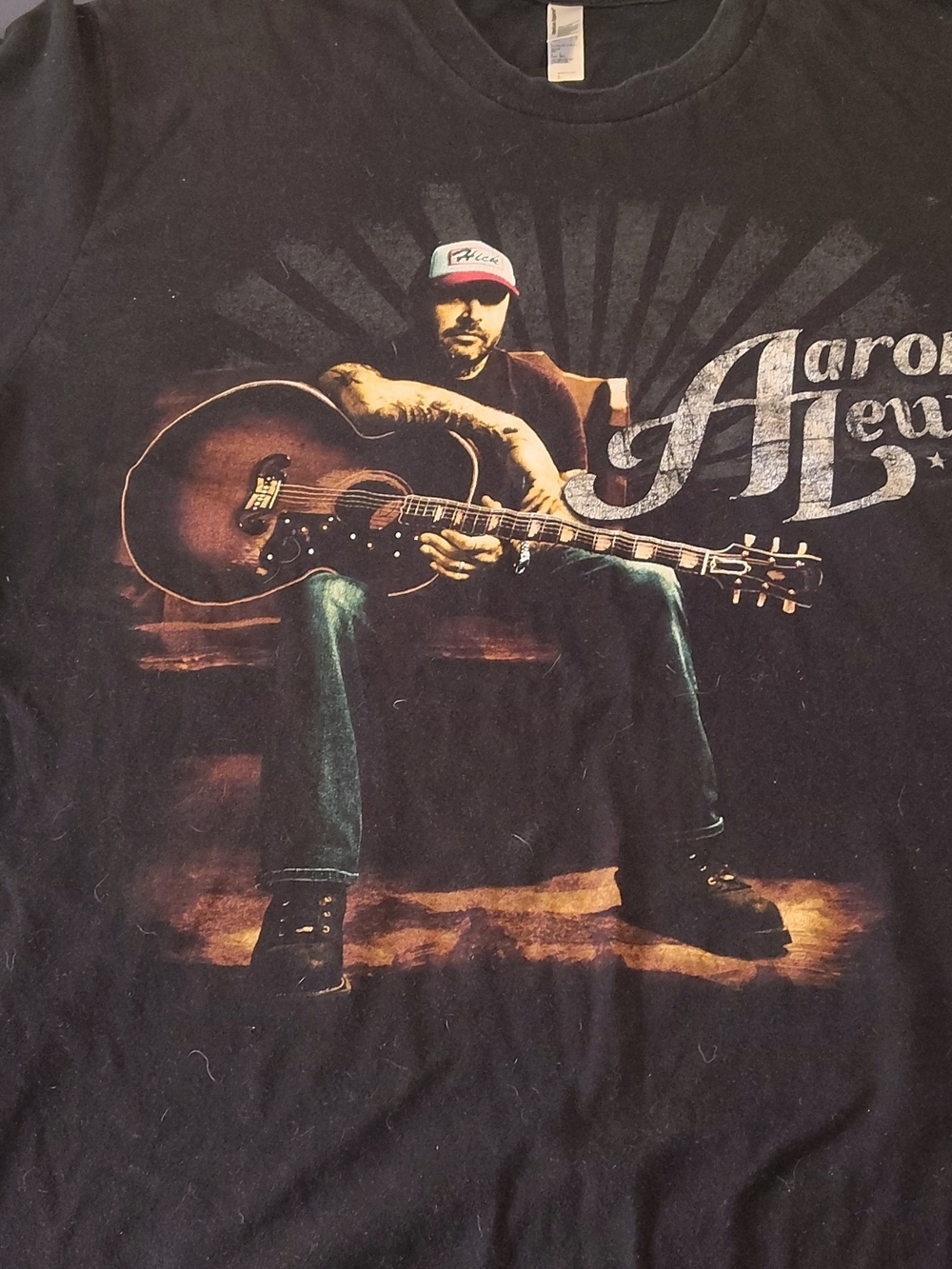 American Apparel AaronLewis Black Tee with White Woven Label
